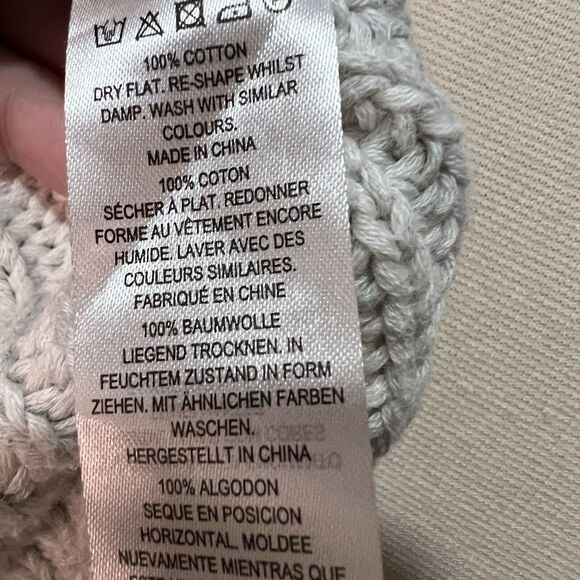 French Connection Women Gray Mock Neck Sweater Herringbone Stitch Size M - Picture 5 of 7